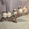 Keramik Figur - Spatzen auf Ast - Vogel -