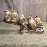 Keramik Figur - Spatzen auf Ast - Vogel -