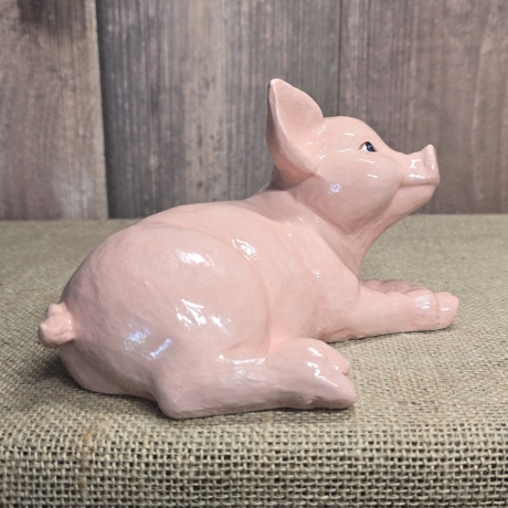 Deko Figur aus Keramik - Mama -Schwein -