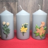 Dekorative Kerze - Handverziert - Blumenmotiv 1