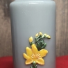 Dekorative Kerze - Handverziert - Blumenmotiv 1