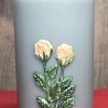 Dekorative Kerze - Handverziert - Blumenmotiv 3