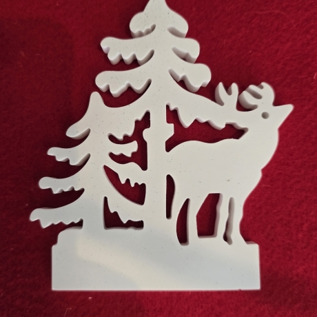 Einschieber für Teelichthalter - Rentier/Tannenbaum - Winter 