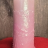 Dekorative Kerze -  Handverziert - Rosa mit Perlmuttschimmer