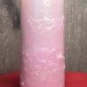 Dekorative Kerze -  Handverziert - Rosa mit Perlmuttschimmer