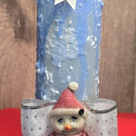 Winter/Weihnachtskerzen - Gletschereis 2  - Blautöne Handgegossen