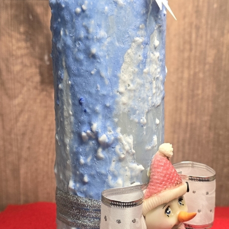 Winter/Weihnachtskerzen - Gletschereis 2  - Blautöne Handgegossen