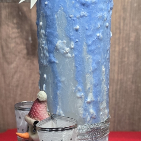 Winter/Weihnachtskerzen - Gletschereis 2  - Blautöne Handgegossen