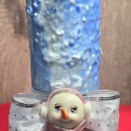 Winter/Weihnachtskerzen - Gletschereis 1 - Blautöne Handgegossen