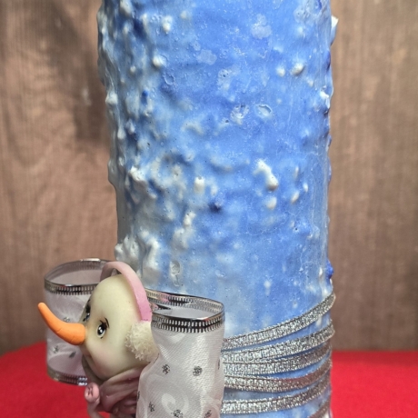 Winter/Weihnachtskerzen - Gletschereis 1 - Blautöne Handgegossen