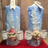 Winter/Weihnachtskerzen - Gletschereis 2  - Blautöne Handgegossen