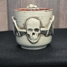Keramik Becher - Totenkopf mit Flügeln - Handgeformt