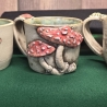 Keramik Becher - Pilze und Frosch - Handgeformt