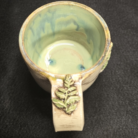 Keramik Becher - Pilze und Zweig - Handgeformt