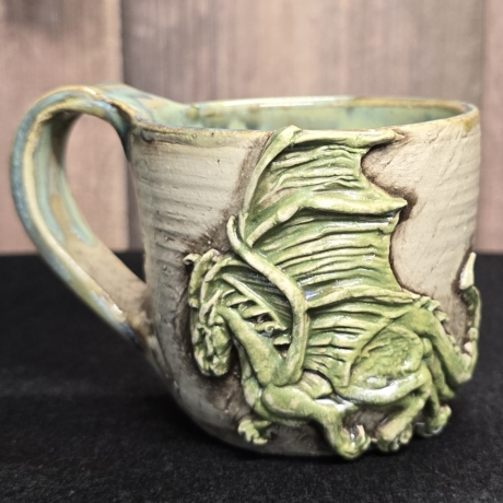 Keramik Becher - Kaffeetasse - Drache - Handgeformt