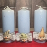Winter/Weihnachtskerzen - Schneezauber 1 - Blautöne -Handgegossen