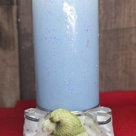 Winter/Weihnachtskerzen - Schneezauber 3 - Blautöne -Handgegossen