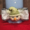 Winter/Weihnachtskerzen - Schneezauber 3 - Blautöne -Handgegossen