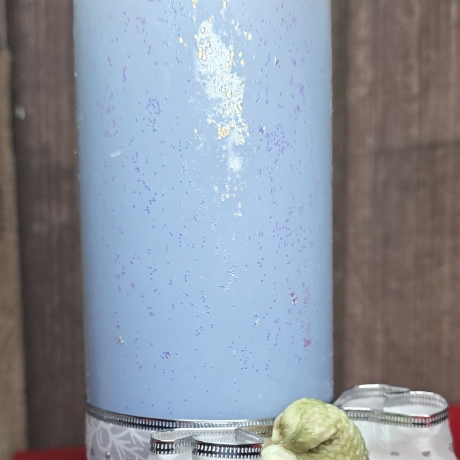Winter/Weihnachtskerzen - Schneezauber 3 - Blautöne -Handgegossen