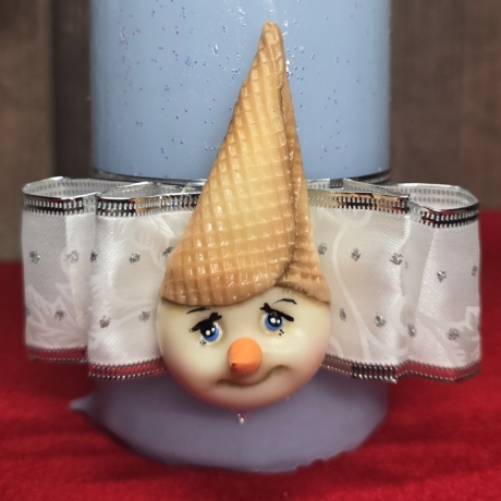 Winter/Weihnachtskerzen - Schneezauber 1 - Blautöne -Handgegossen
