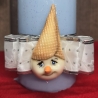 Winter/Weihnachtskerzen - Schneezauber 1 - Blautöne -Handgegossen