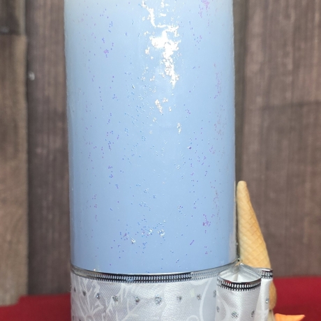 Winter/Weihnachtskerzen - Schneezauber 1 - Blautöne -Handgegossen