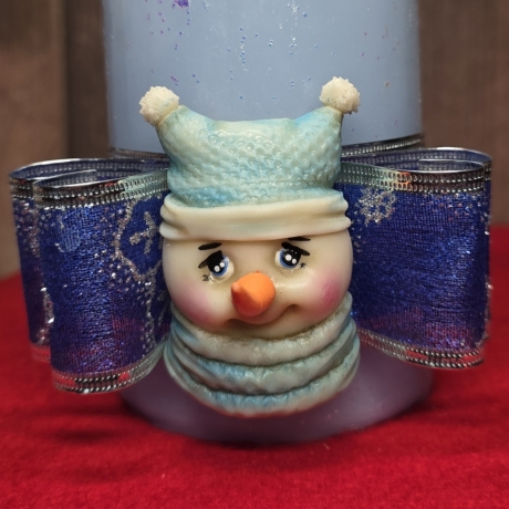 Winter/Weihnachtskerzen - Wintereis 2 - Blautöne - Handgegossen