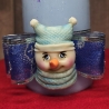Winter/Weihnachtskerzen - Wintereis 2 - Blautöne - Handgegossen