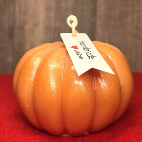 Halloween Kerze - Kürbis - Handgegossen