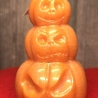Halloween Kerze - Kürbis Schneemann - Handgegossen -