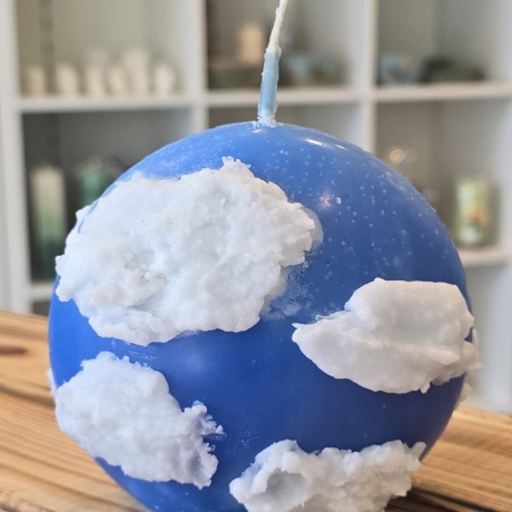 Dekorative Kerze - Wolkenhimmel - Handgegossen -