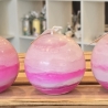 Dekorative Kerze - Rund - Rosa Töne - Handgegossen