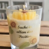 Dekorative Kerze im Glas - Sonnenblume - Sojawachs -