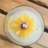 Dekorative Kerze im Glas - Sonnenblume - Sojawachs -