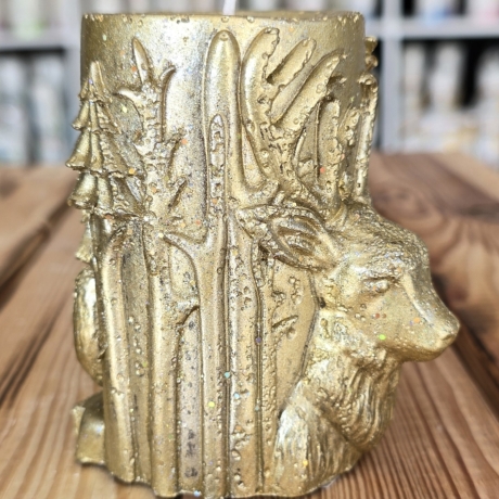 Winter/Weihnachtskerze - Hirsch - Tannenbaum -