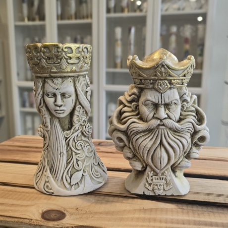 Deko Figuren - Königspaar - Handbemalt - Mittelalter -