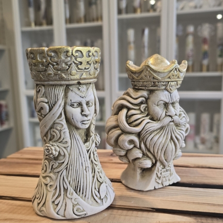 Deko Figuren - Königspaar - Handbemalt - Mittelalter -