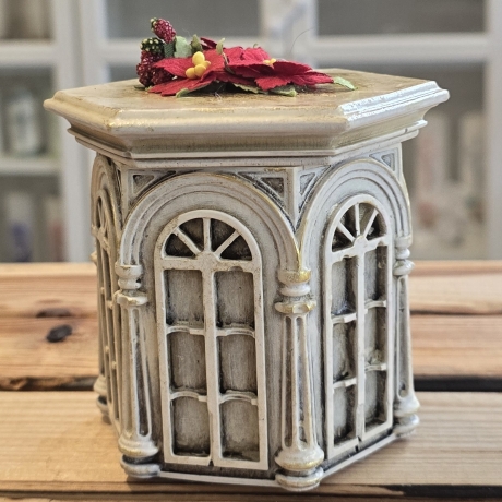 Duftkerze in Schale - Pavillon - Handverziert - Winterduft -