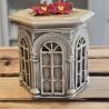Duftkerze in Schale - Pavillon - Handverziert - Winterduft -