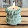 Winter Rotkehlchen mit Teelichthalter - 3er Set -