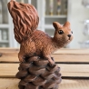Eichhörnchen mit Tanne - 3er Set - Tierfigur -
