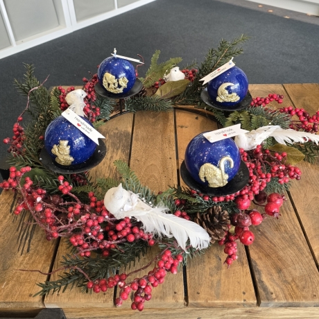 Adventskerzen - Weihnachtskerzen 4-er Set - Blau -