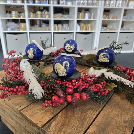 Adventskerzen - Weihnachtskerzen 4-er Set - Blau -