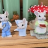 Deko Keramik Figuren - Mäusefamilie Papa Mama Kind - 3-er Set