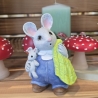 Deko Maus aus Keramik - Mama Maus mit Baby - Handbemalt -