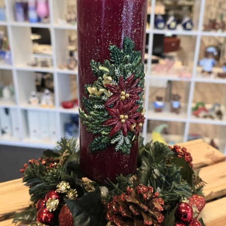 Winter/Weihnachtskerze - Weihnachtsstern - Handgegossen