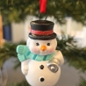 Weihnachtsdeko aus Keramik - Schneemann 4 - Winterdekoration -
