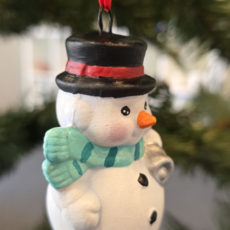 Weihnachtsdeko aus Keramik - Schneemann 4 - Winterdekoration -