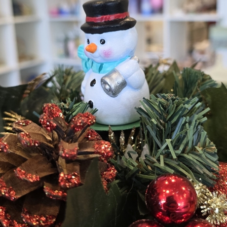 Weihnachtsdeko aus Keramik - Schneemann 4 - Winterdekoration -