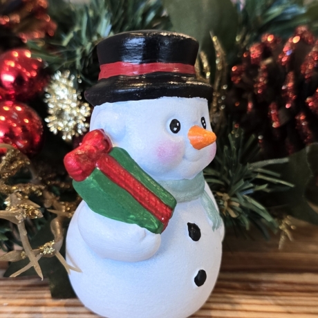 Weihnachtsdeko aus Keramik - Schneemann 1 - Winterdeko -